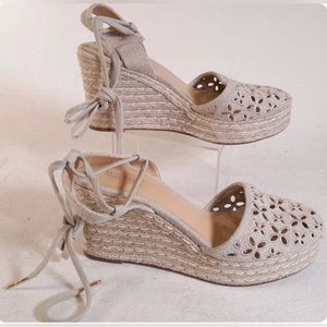 Micheal Kors Lace Up Espadrille Wedges